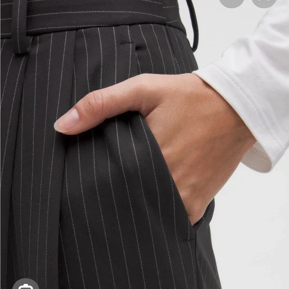 lululemon athletica Black Pinstripe Wide Leg Pants - Picture 4 of 6